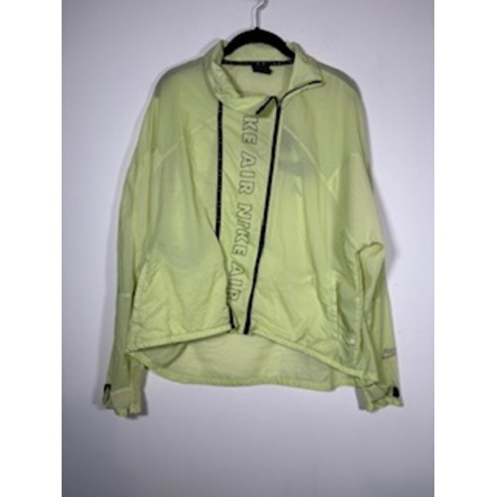 NIKE AIR Full Zip Running Windbreaker Jacket XL Neon Yellow Green Athletic Y2K